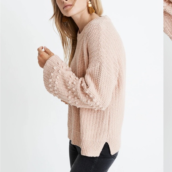 Madewell Bobble Pullover Knit Sweater in Avalon Pink Size Small - Picture 2 of 10